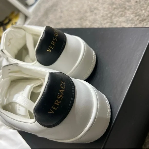 Versace White Leather Sneakers Size 39